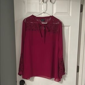 City Chic Burgundy Lace Blouse